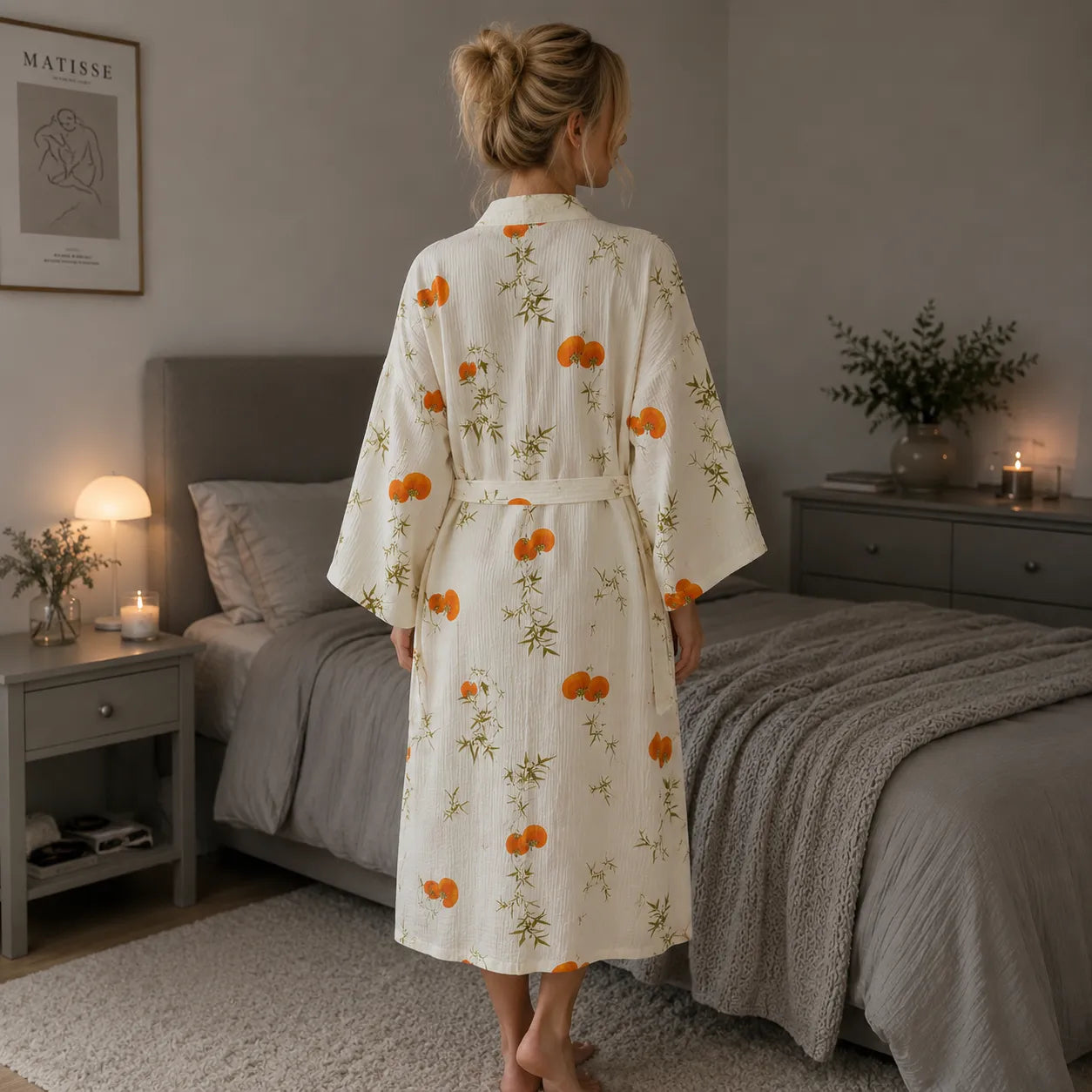 Peignoir Kimono Confortable pour Femme Dos