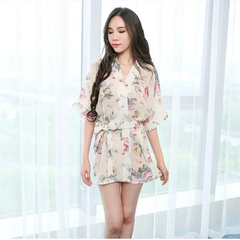 Peignoir Kimono Léger Fleuri Design