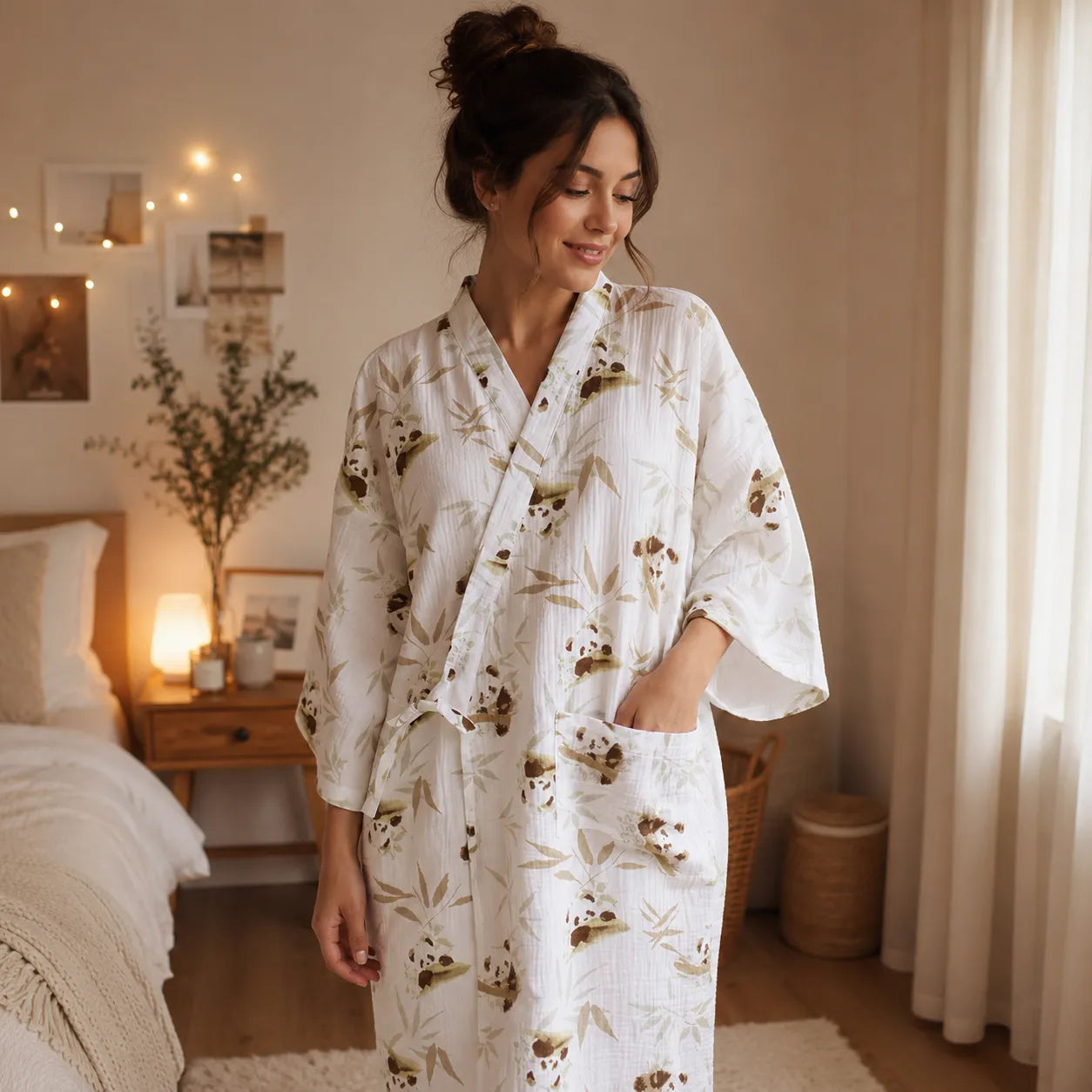 Peignoir Kimono Panda Bambou