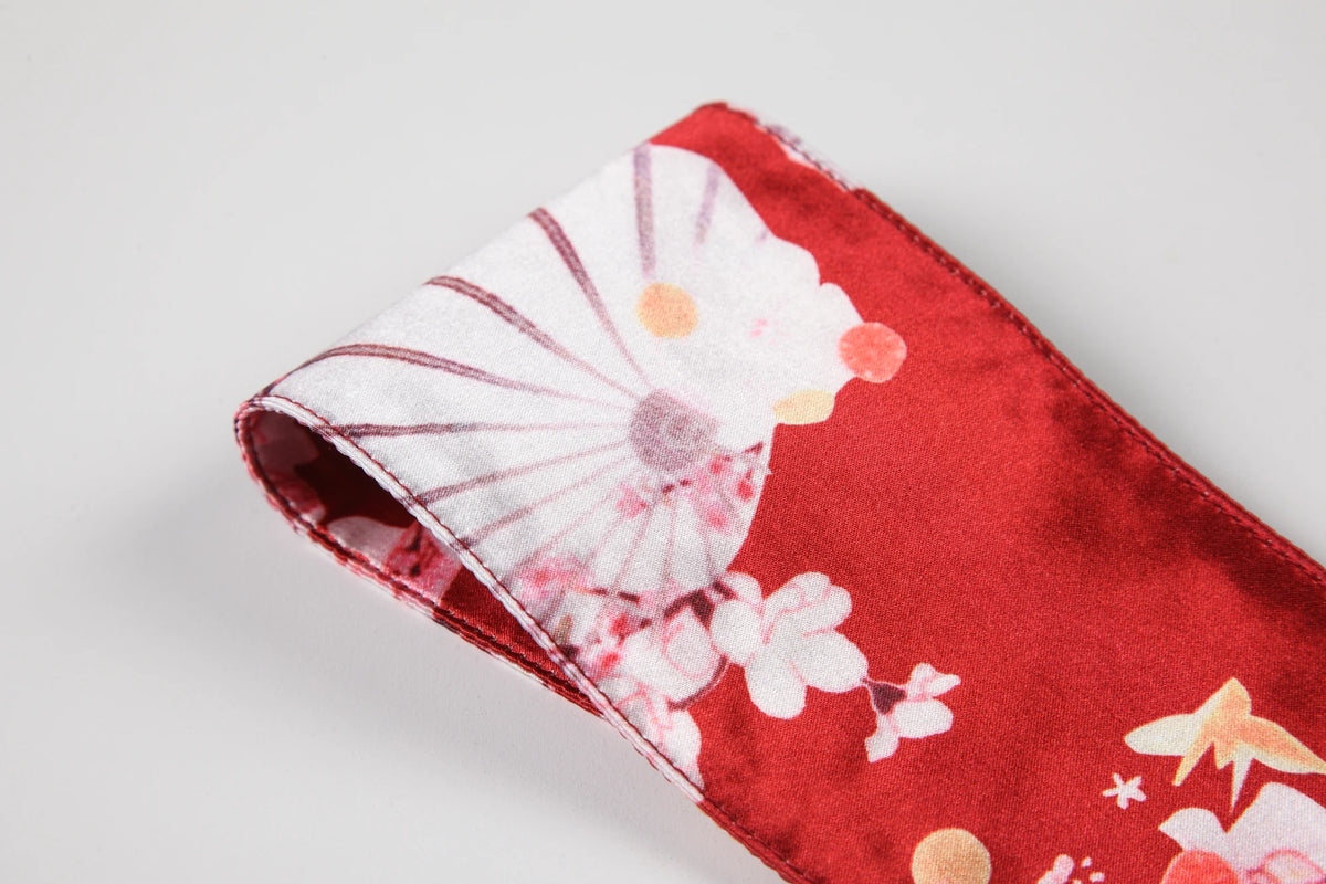 Peignoir Kimono Rouge Sakura pour nuit