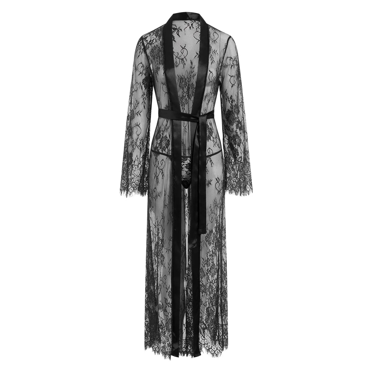 Peignoir Kimono Sexy en Dentelles noir