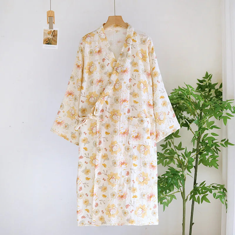 Peignoir Kimono Vintage Fleuri Design