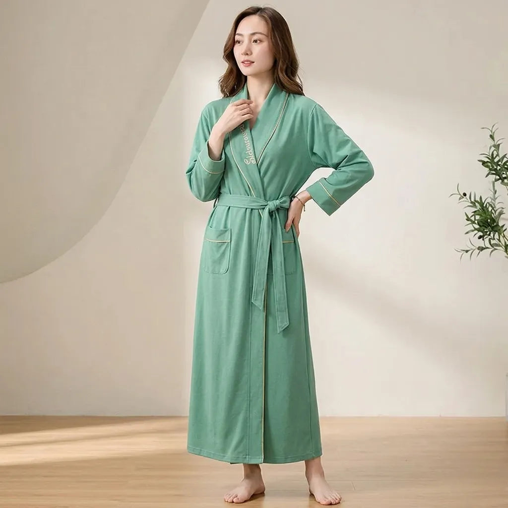 Peignoir Kimono en Coton Vert