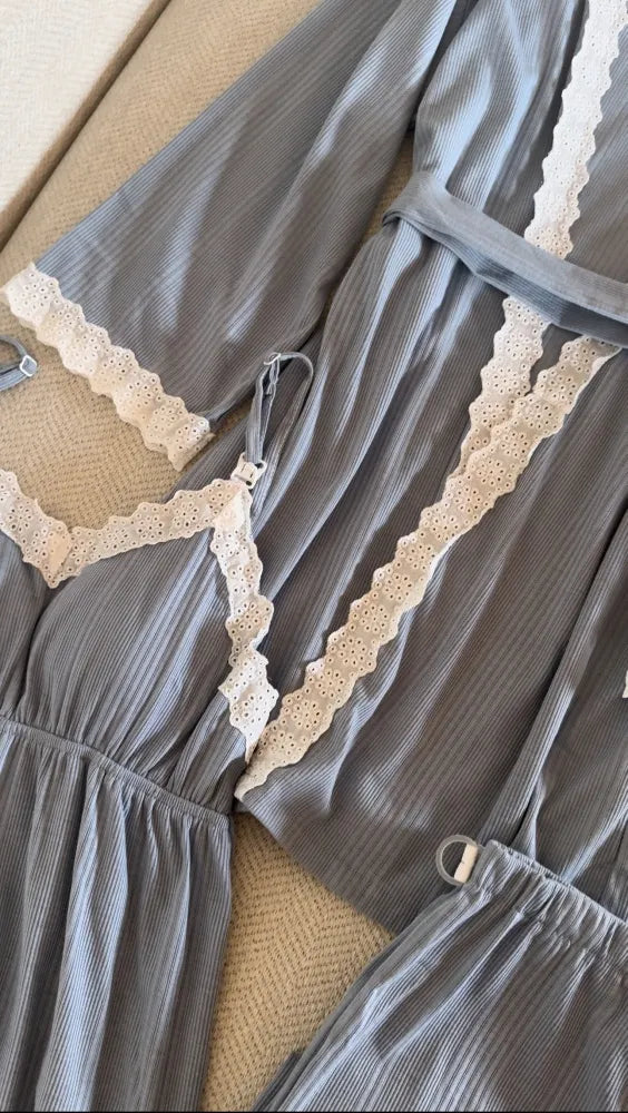 Pyjama 3 Pièces Veste Kimono Douillet