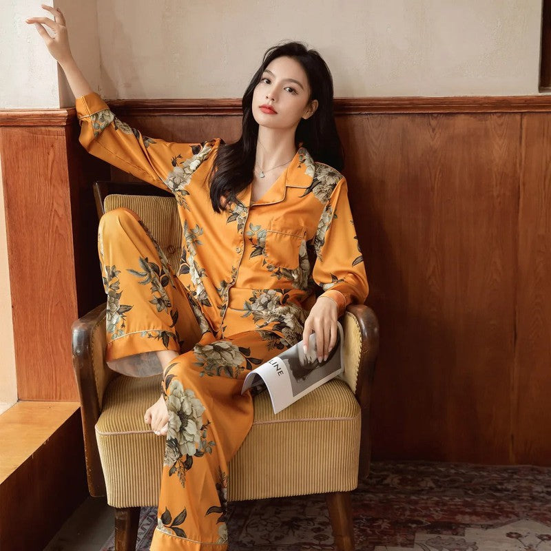 Pyjama Femme Orange Long