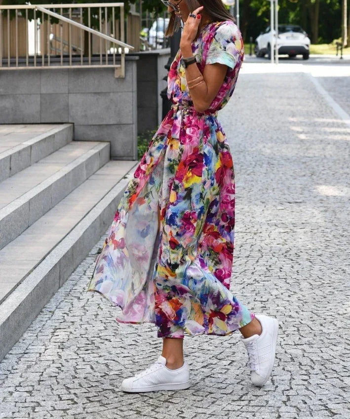 Robe Kimono Fleurie Multicolore chic