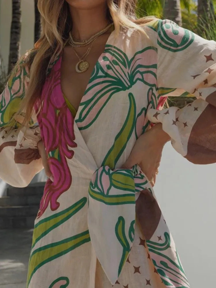 Robe Kimono Légère de Vacances Moderne