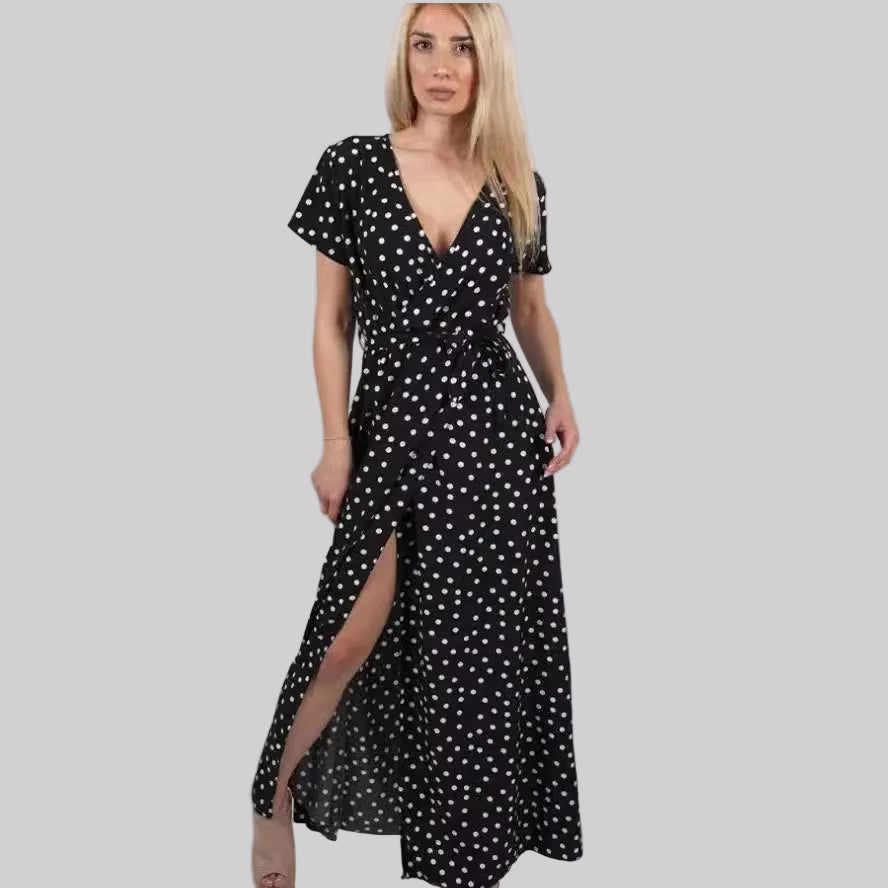 Robe Kimono Longue Noire Léger