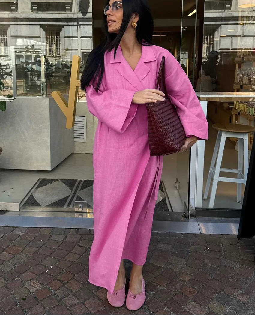 Robe Kimono Longue Rose légère