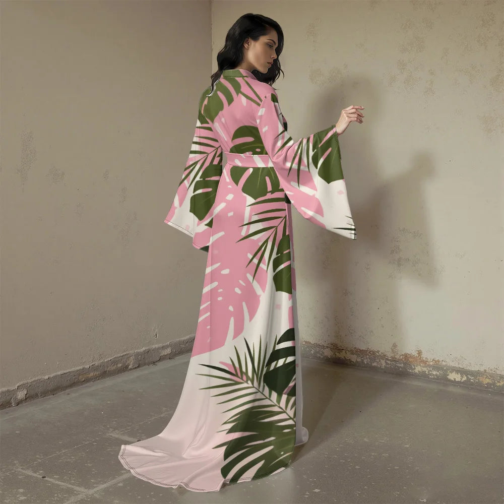 Robe Kimono Longue Élégante Cloche