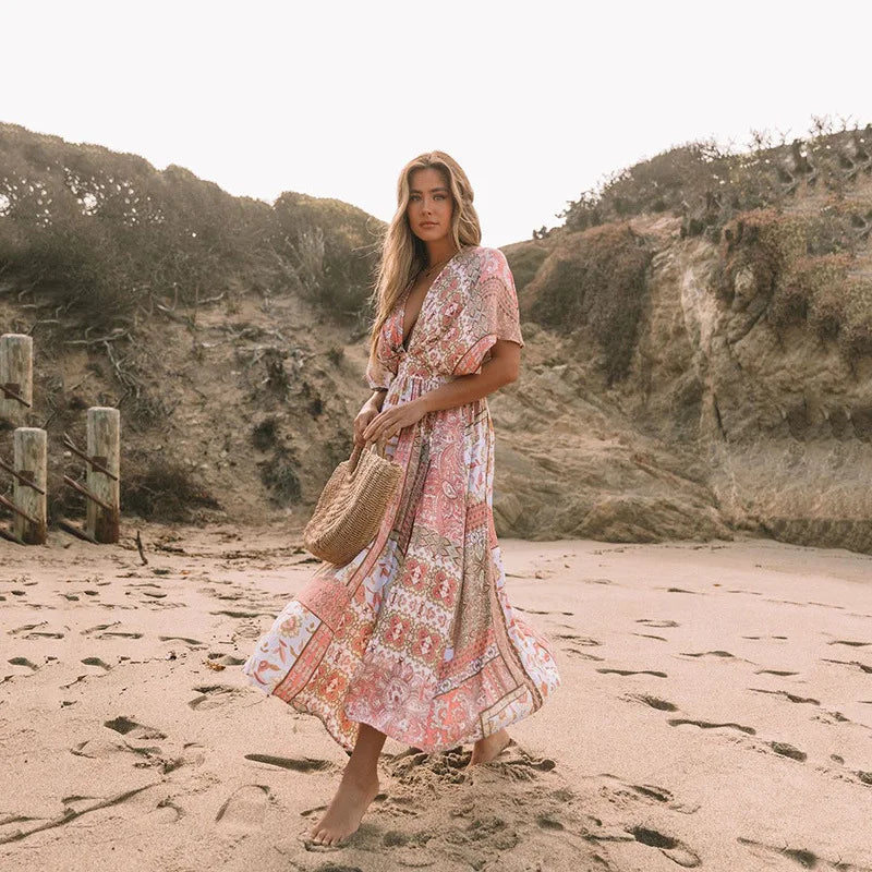 Robe Kimono Rose Sexy léger