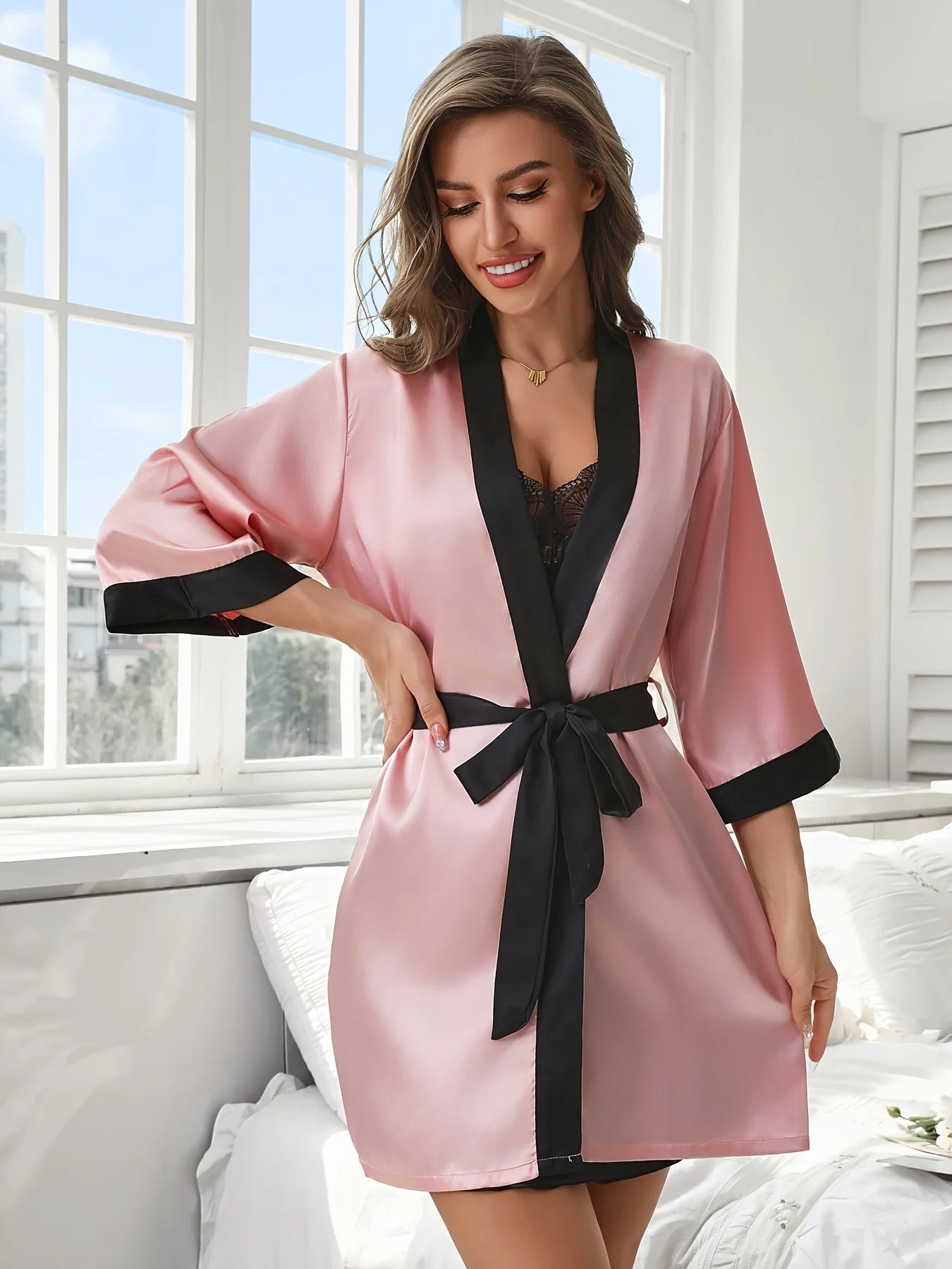 Robe de Chambre Rose Femme