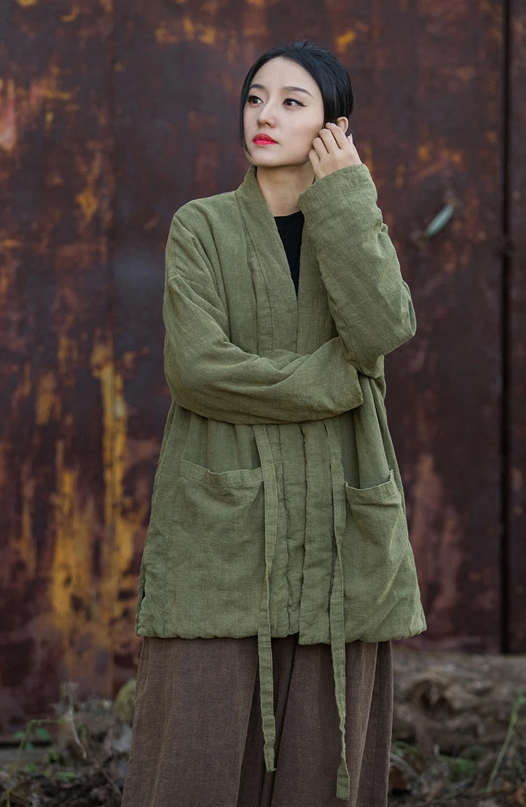 Veste Kimono Ample Confortable vert