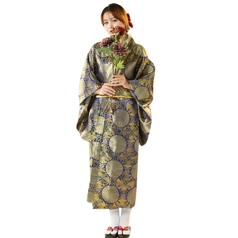 Kimono Japonais Femme Soyeux Traditionnel