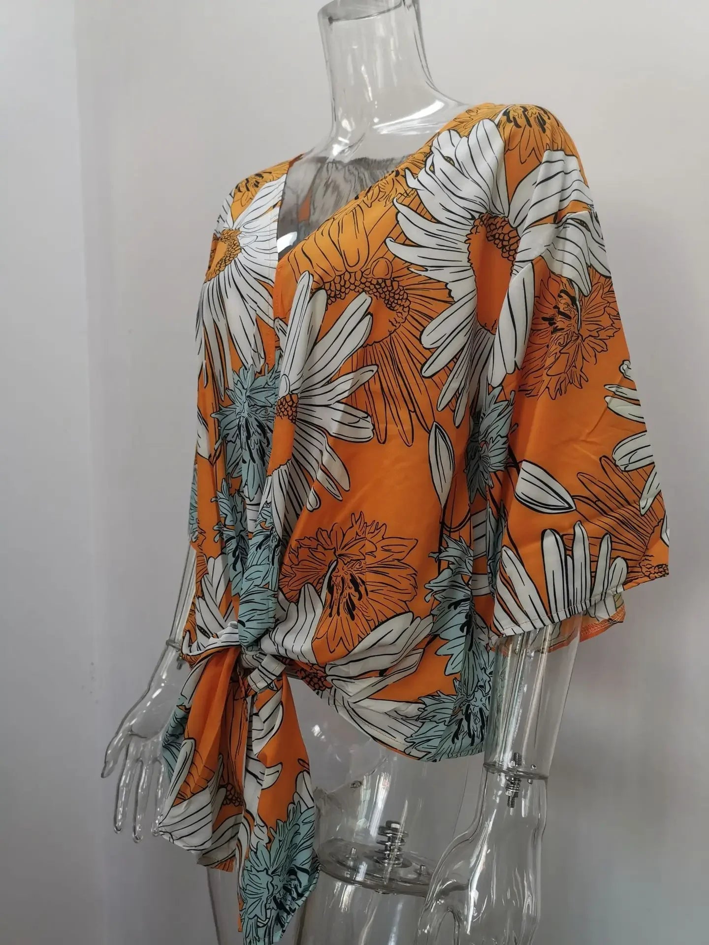 Kimono Manche Courte Femme Fleuri Profil