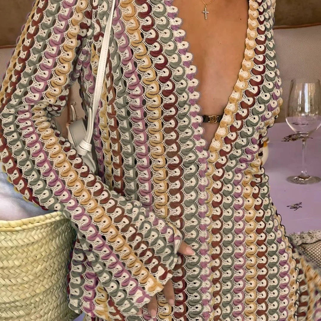 Stilvolles grünes Strandkleid