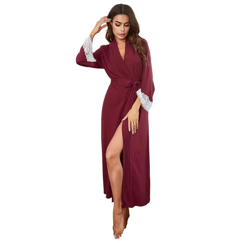 Pyjama Kimono Femme de Nuit Élégant Rouge