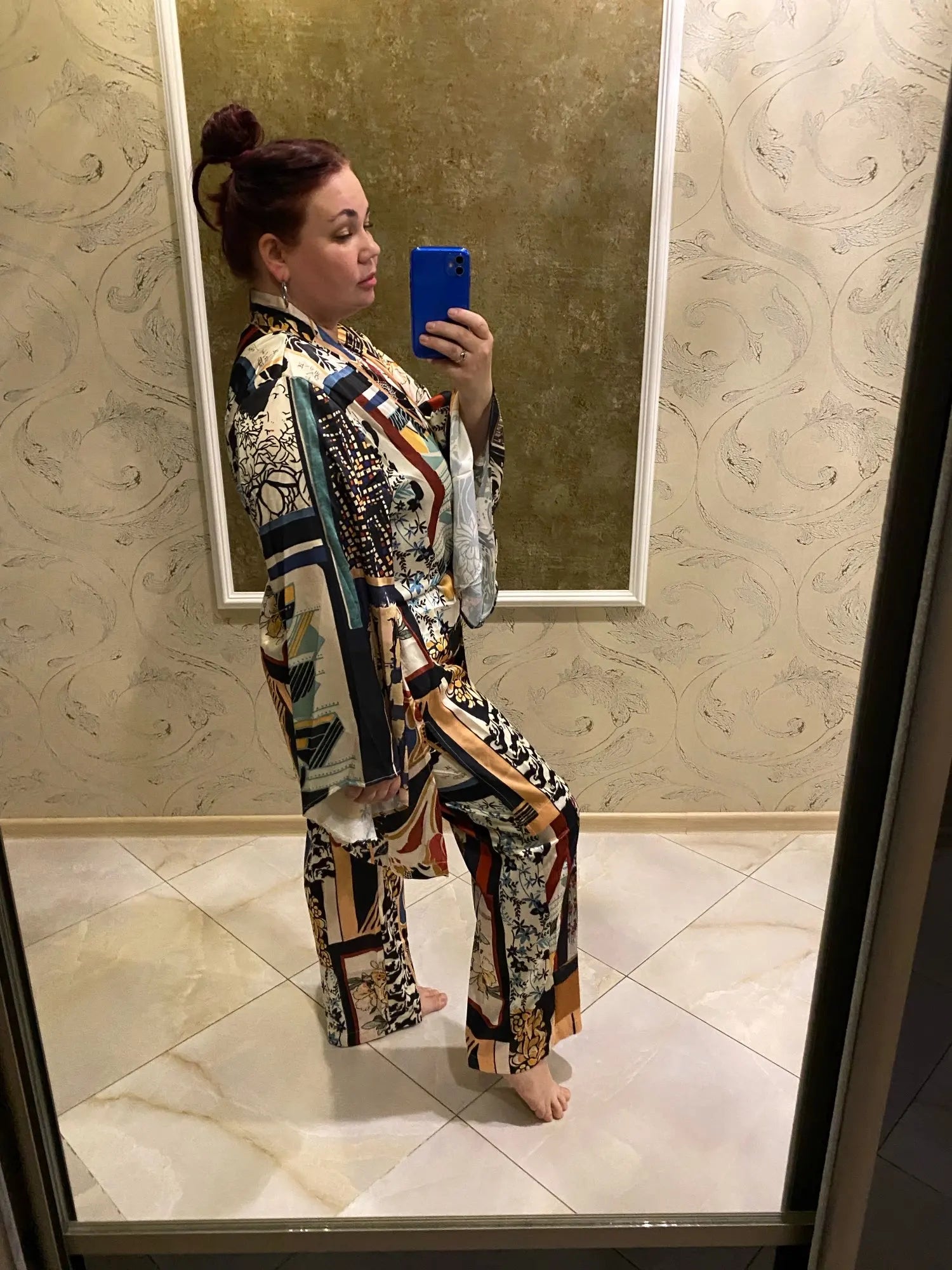 Ensemble Kimono à Imprimés Boho Stylé