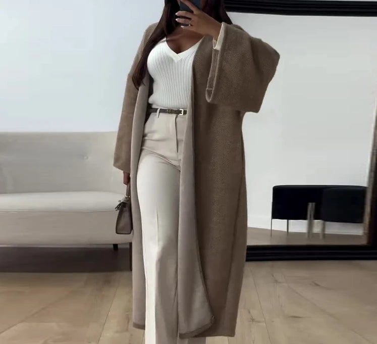 Manteau Kimono Minimaliste Marron