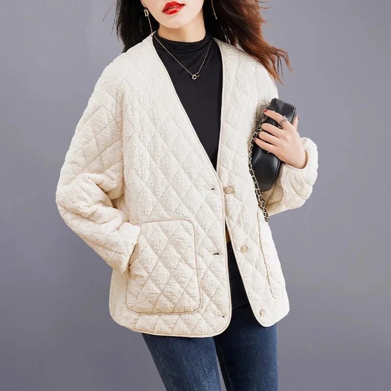 Veste Kimono Court en Coton Blanc