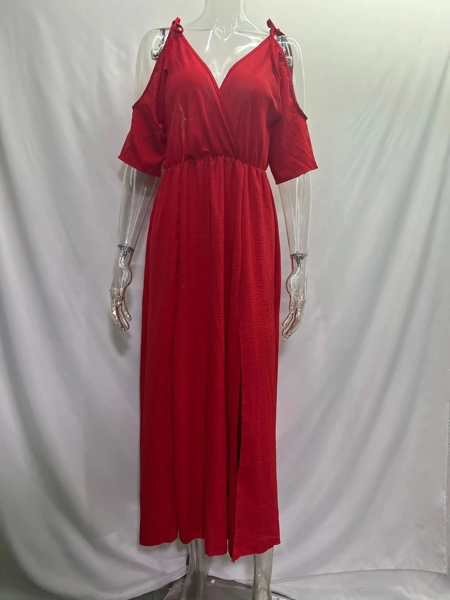 Robe Kimono à Manches Dénudées rouge