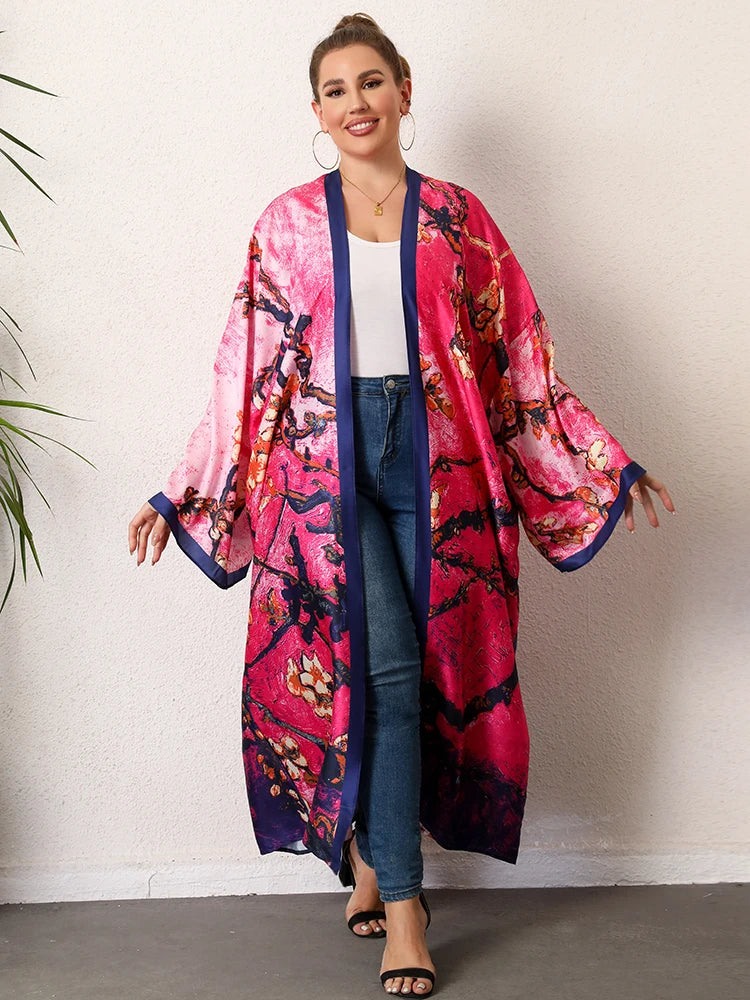 Kimono Japonais Plage Rose