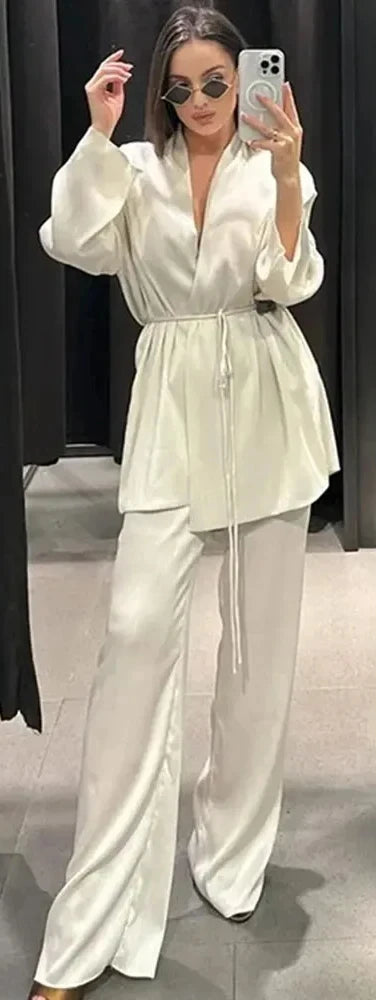 Ensemble Kimono Stylé Blanc