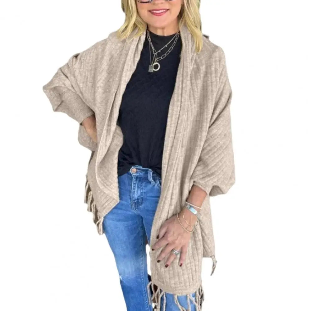 Cardigan Veste Kimono à Franges Raffinée