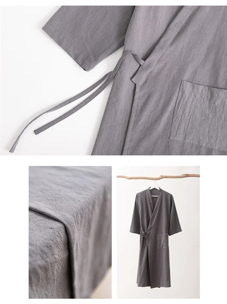Robe Kimono d’Été Léger Gris de qualité