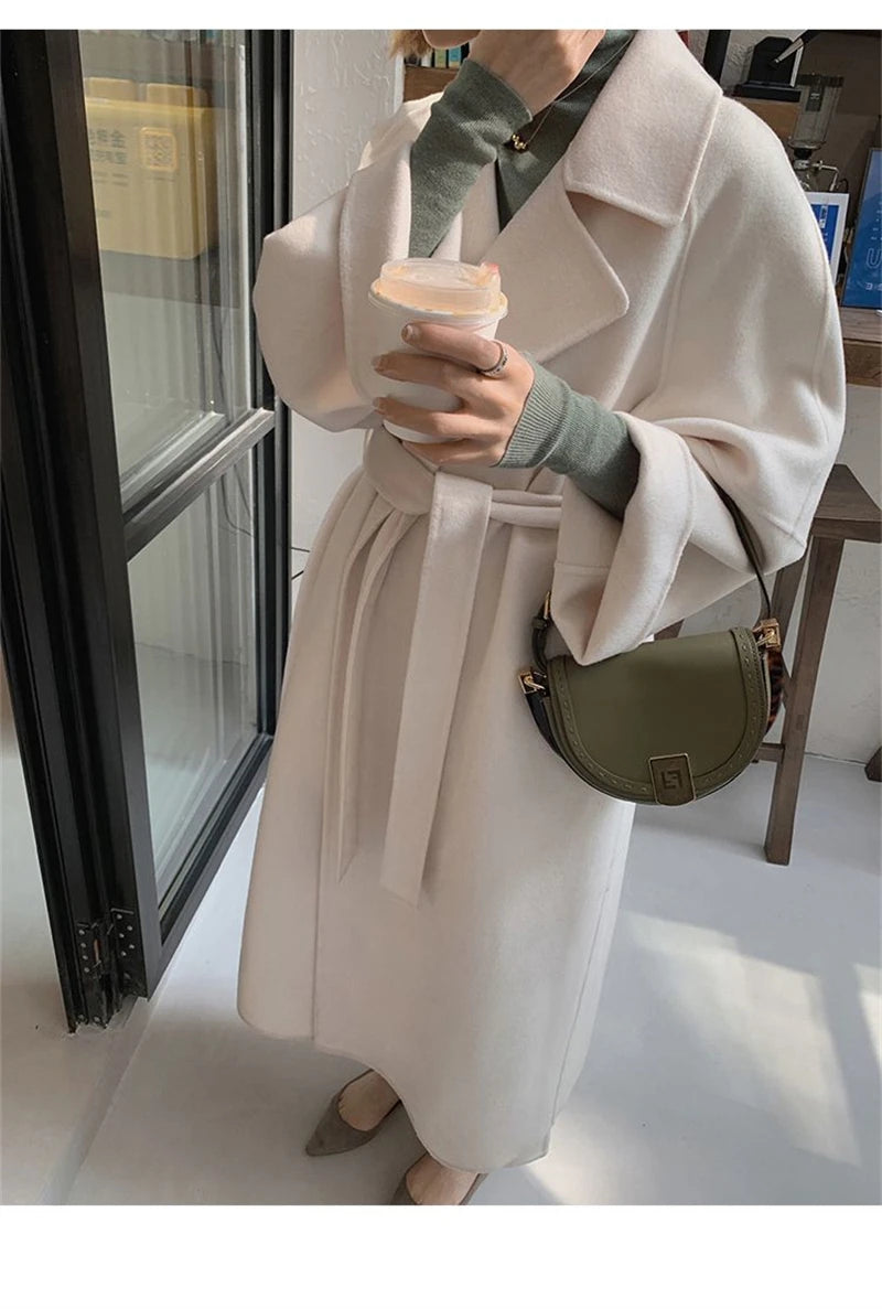 Manteau Kimono d’Hiver Femme Blanc Chic