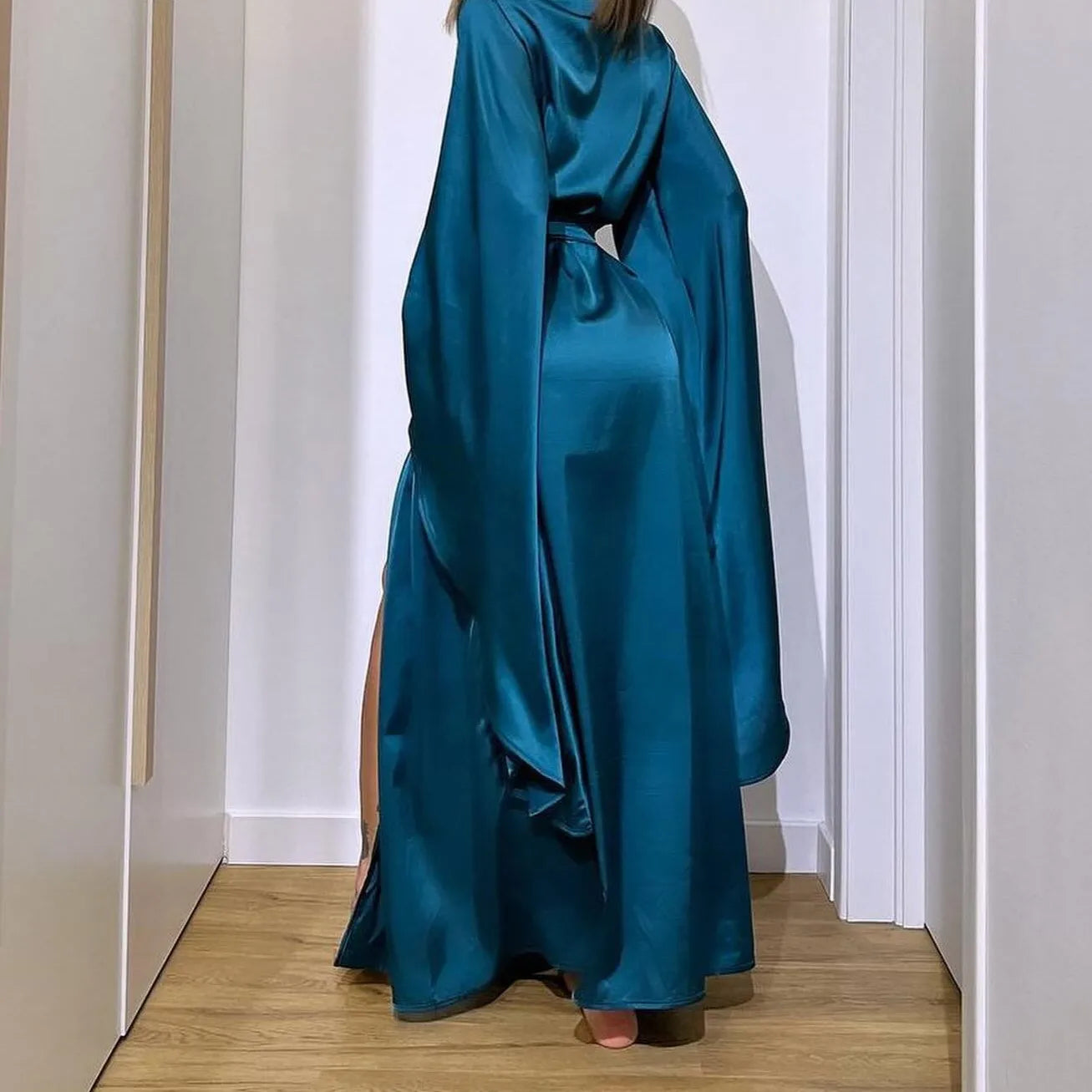 Robe Kimono à Manches Évasées longue