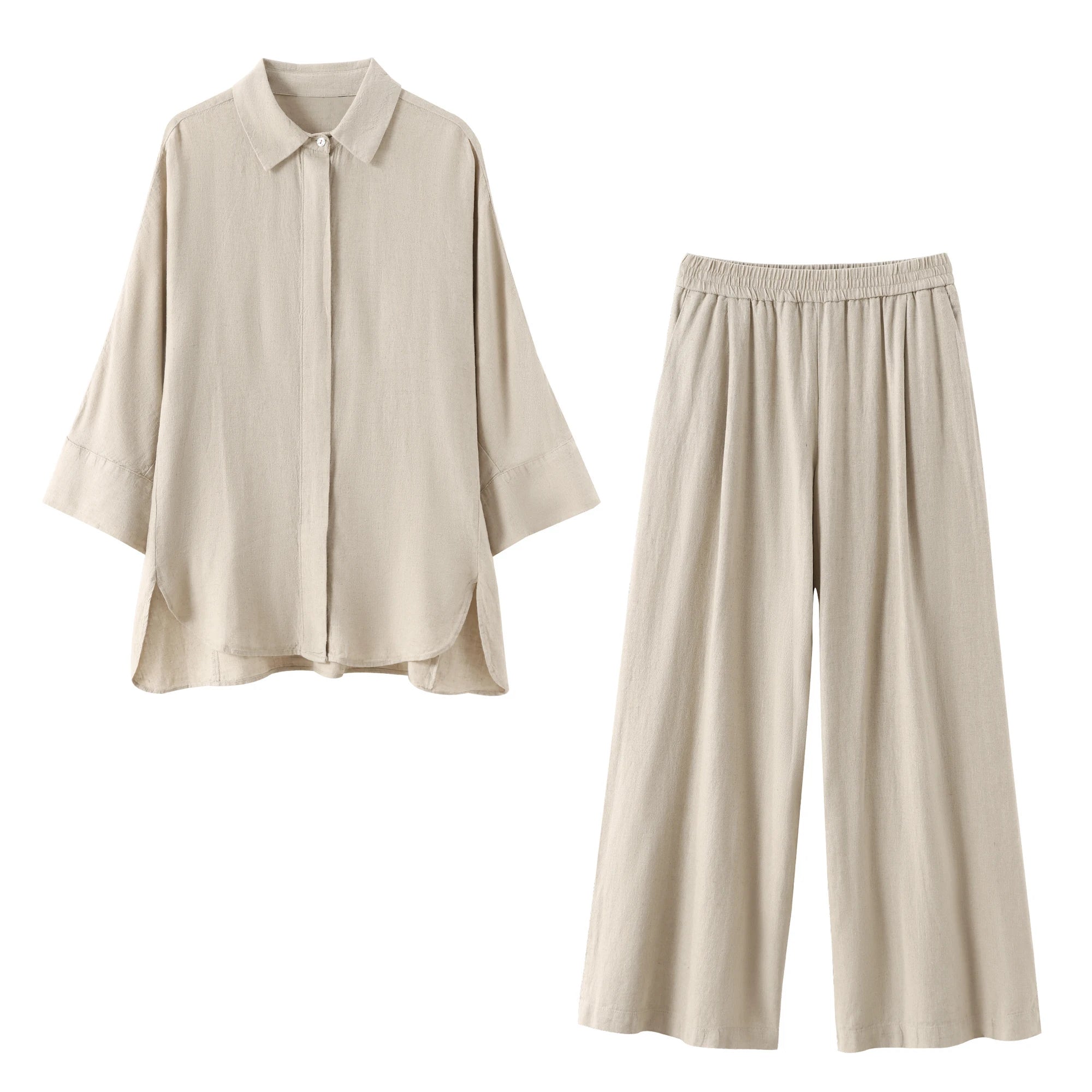 Ensemble Kimono Beige Fluide Léger