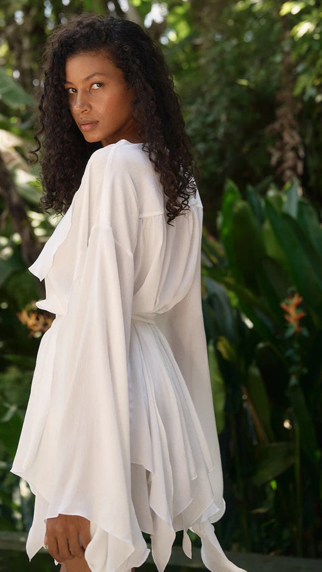 Robe Kimono Sexy à Manches Évasées