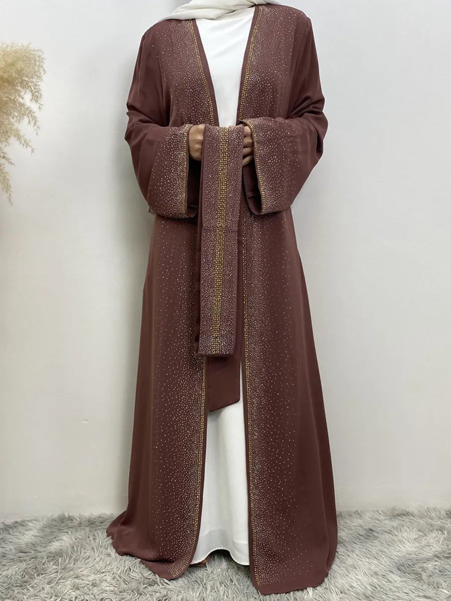 Abaya Kimono Pailletée Violet