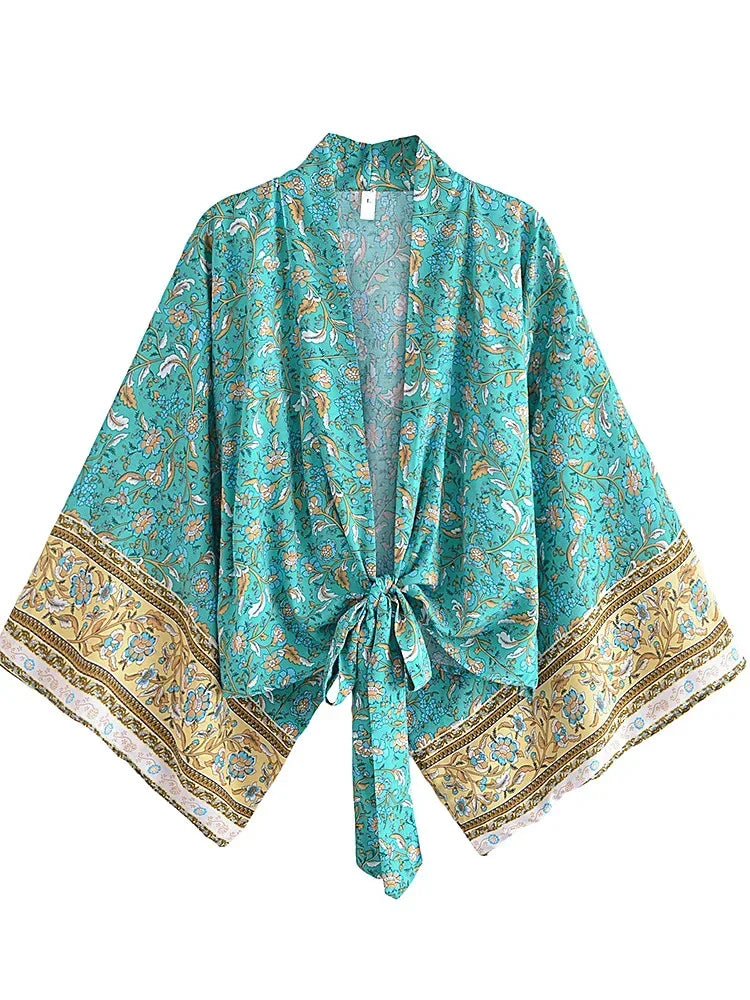 Kimono de Plage Court Boho stylé