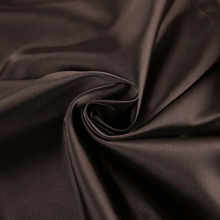 Kimono Pyjama Marron Satiné de bonne qualité