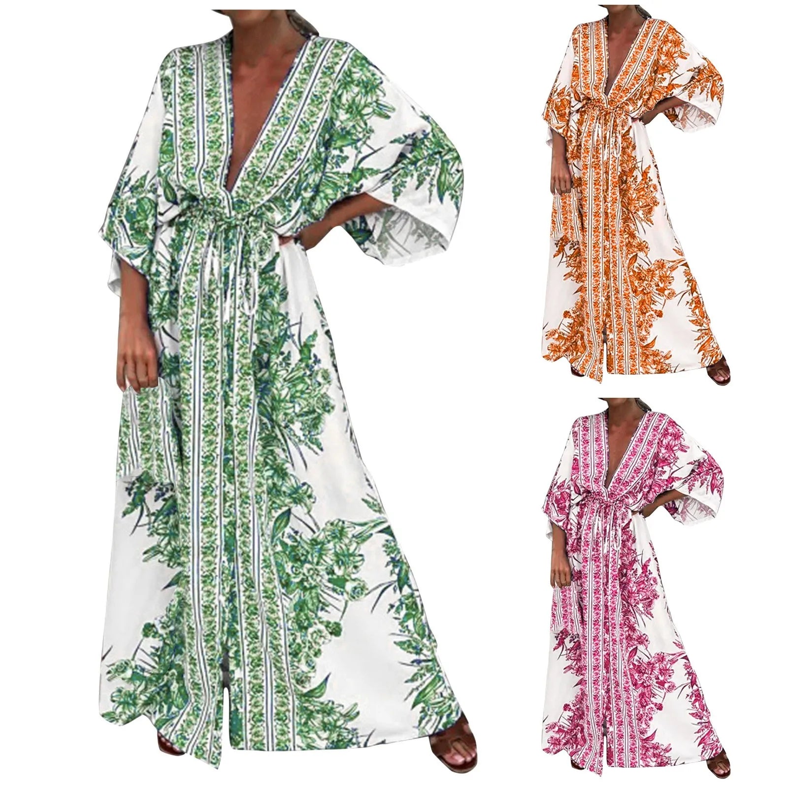 Robe Kimono Ceinturée d’été confortable
