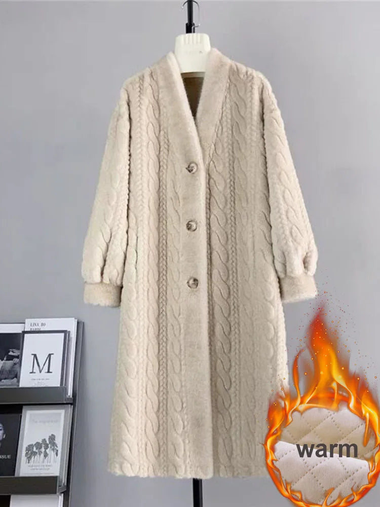 Manteau Style Kimono Doublé Chaud raffiné