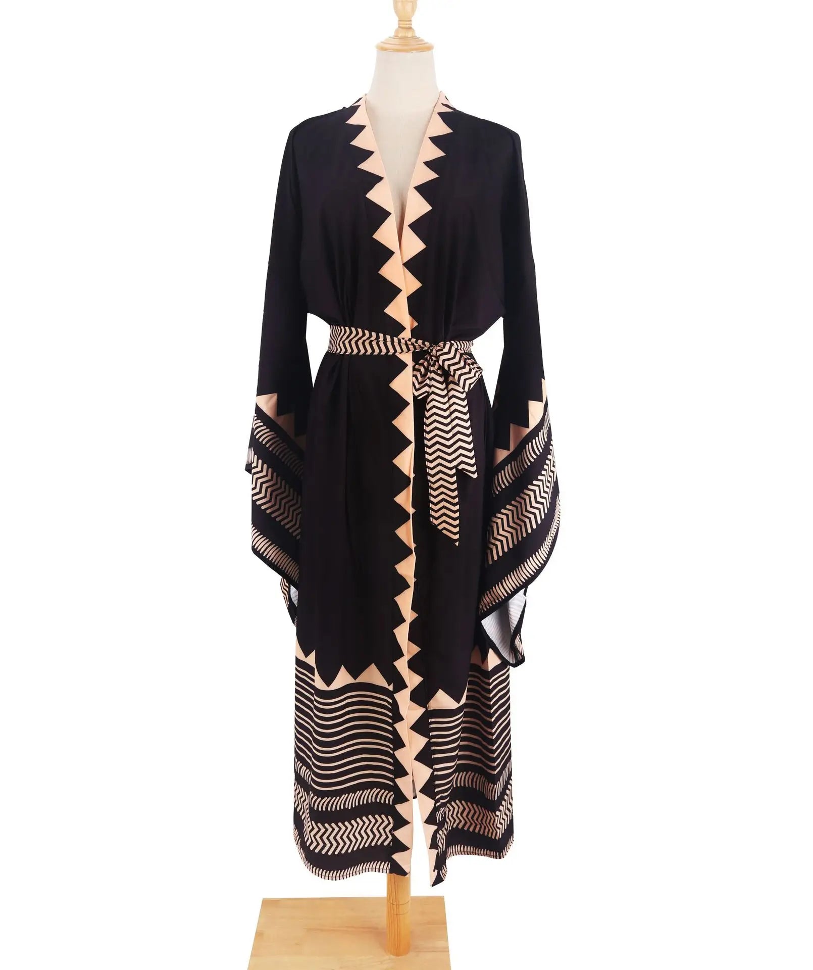 Robe Kimono Boho à Manches Évasées ceinturée