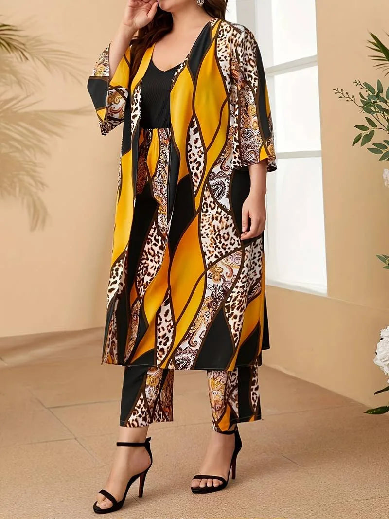 Ensemble Kimono Léopard Stylé