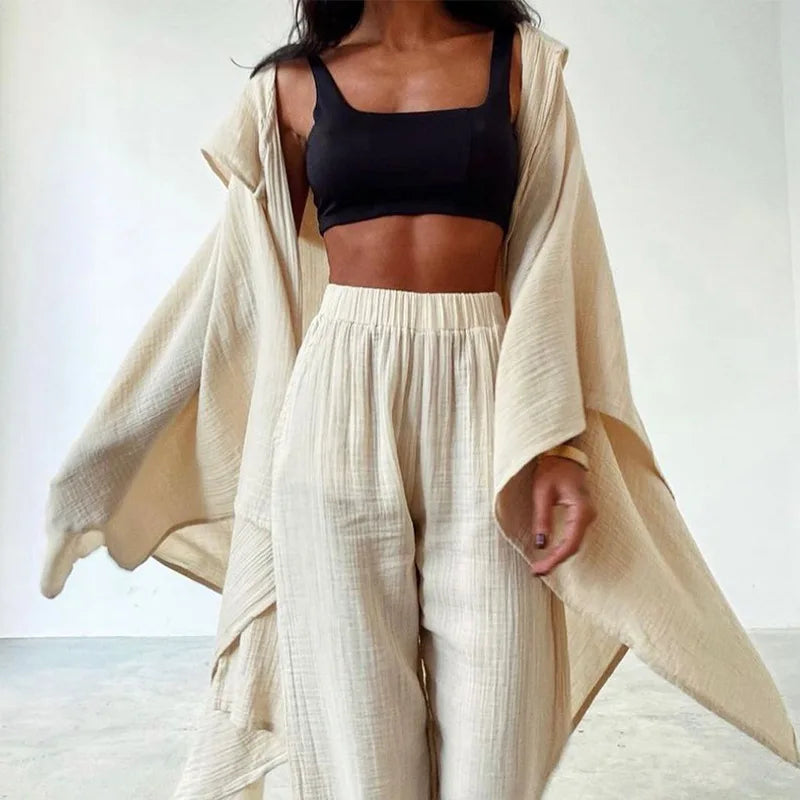 Ensemble Pyjama Kimono en Coton et Lin