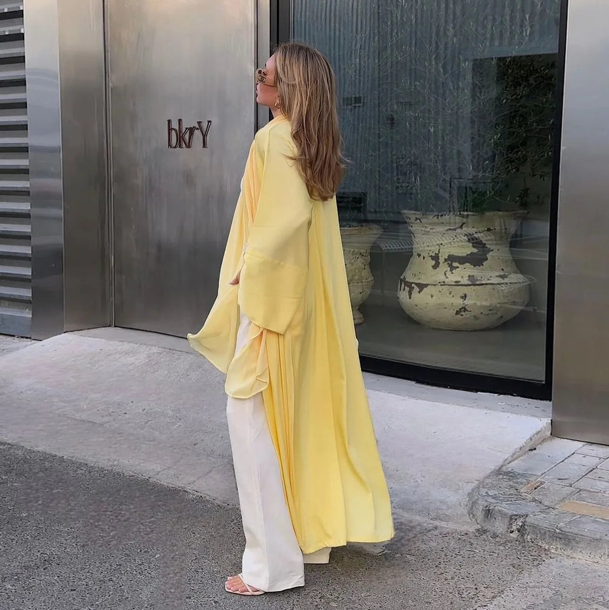 Kimono Abaya Jaune Chic Fluide
