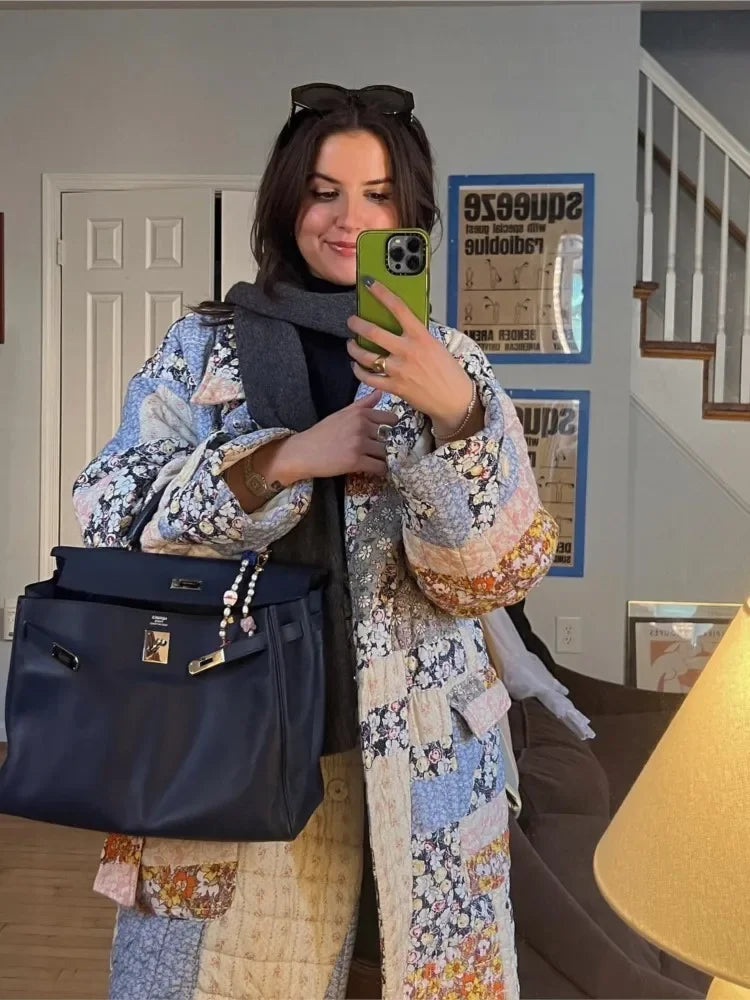 Manteau Kimono en Coton Chaud Élégant