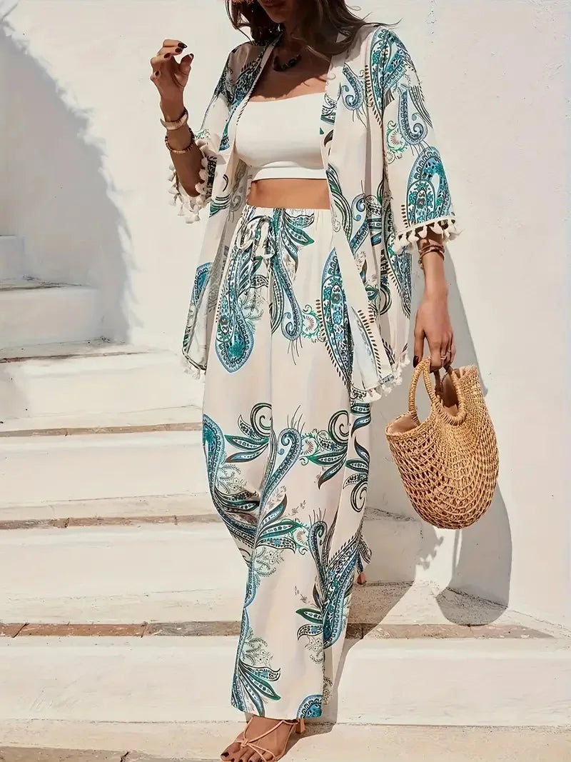 Ensemble Kimono à Pompons