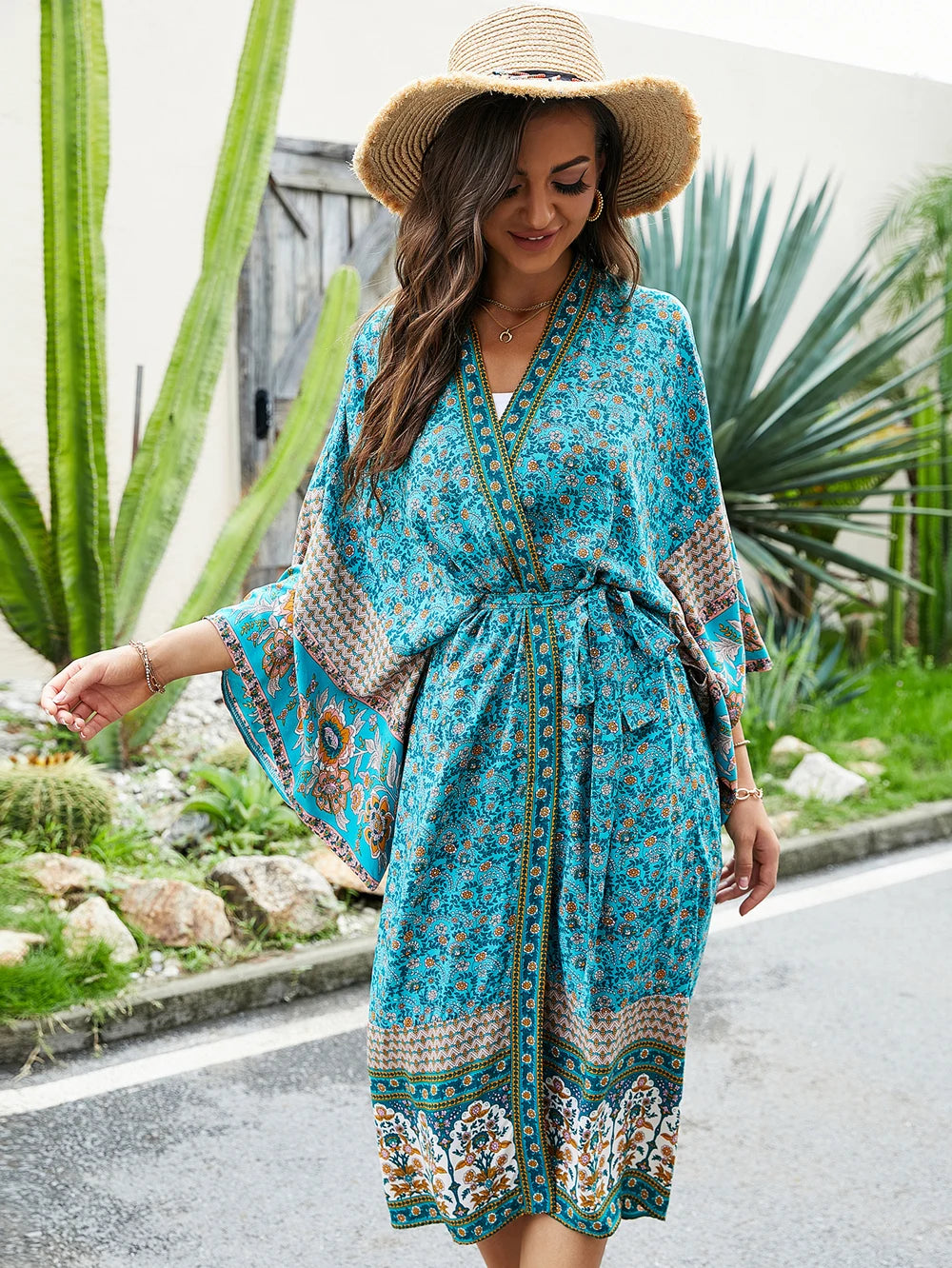 Kimono de Plage à Manches Chauve-Souris
