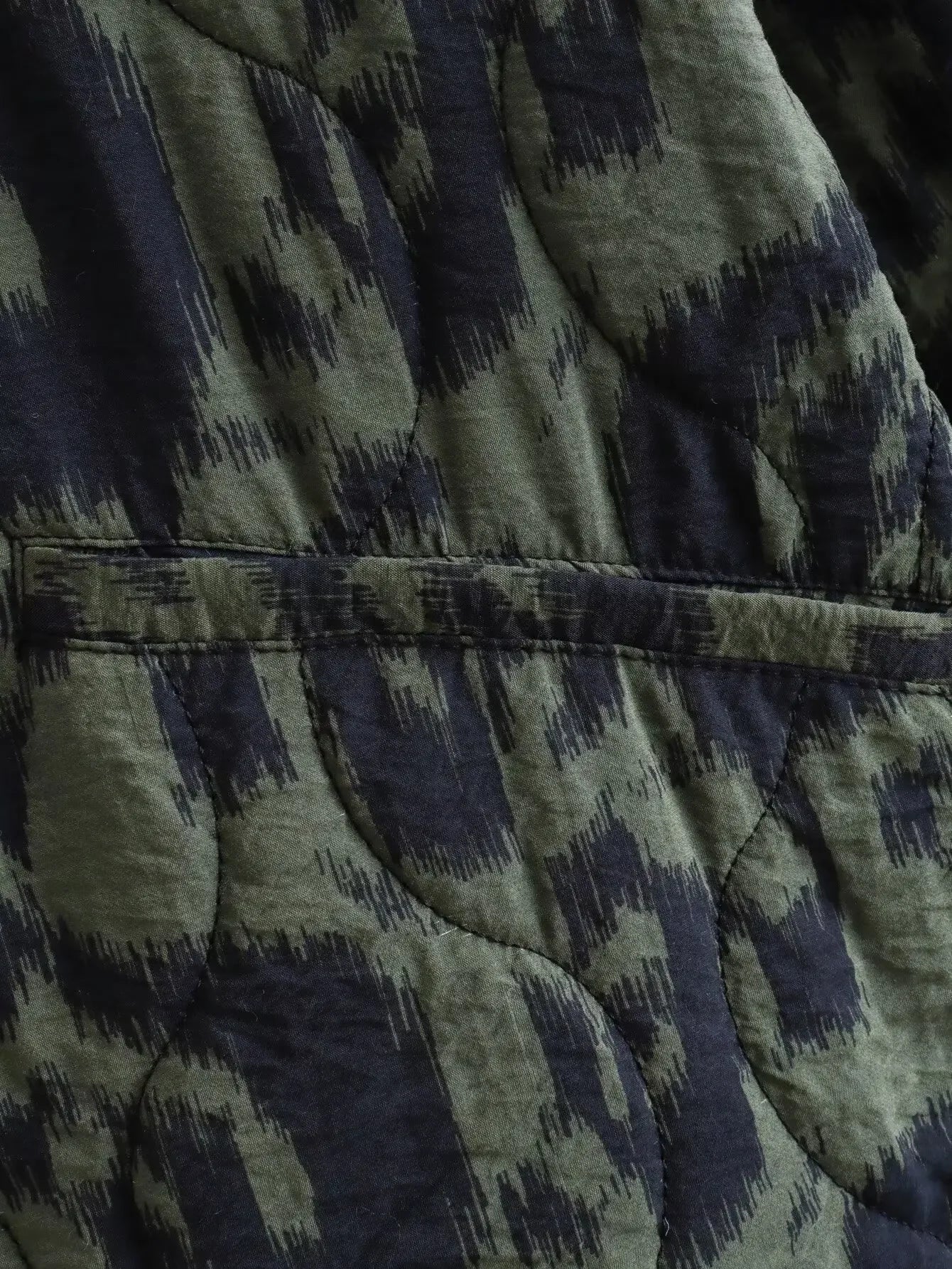 Veste Kimono Verte en Coton Epais Ample