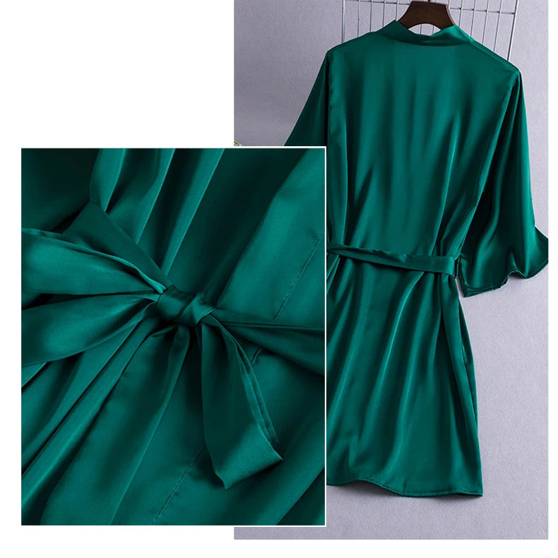 Kimono Satin Vert Dos