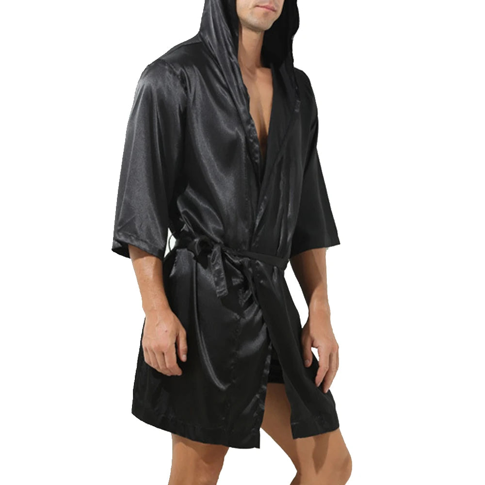 Peignoir Court Homme Satin