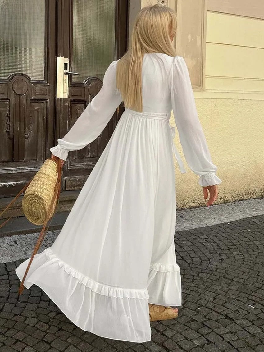 Elegant White Kimono Dress