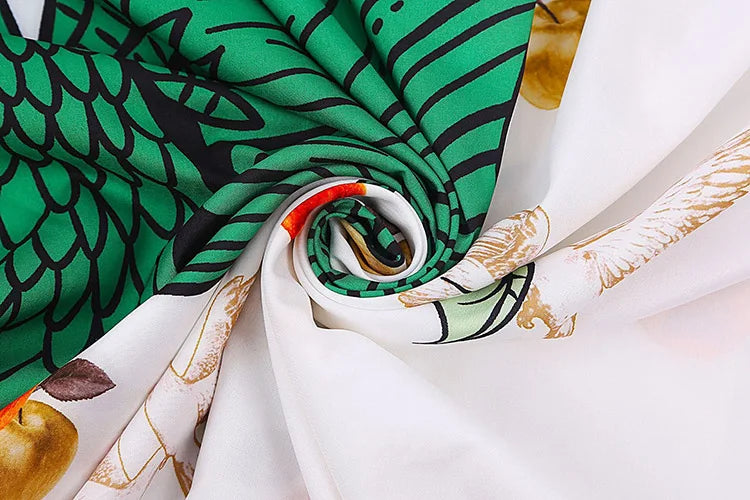 Kimono de Plage Oiseaux Vert bonne qualité